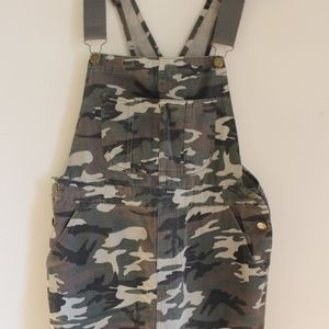 camo overall dress